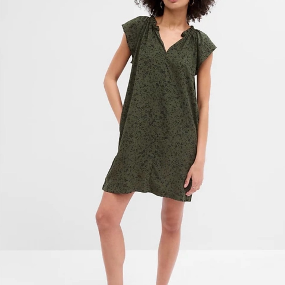 GAP Black and Olive Floral Dress